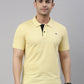 Men Yellow Solid Polo Collar T-shirt