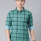 Green Checkered Pure Cotton Full Sleeve Shirt