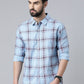 Blue Checked Pure Cotton Full Sleeve Shirt