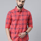 Red Checked Pure Cotton Full Sleeve Shirt
