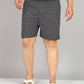 Men Plus Size Black and White Checked Boxer
