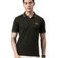 Men Solid Polo Collar Olive T-shirt