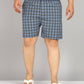 Men Plus Size Blue and Black Checked Boxer