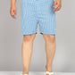 Men Plus Size Sky Blue and White Checked Boxer
