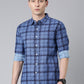 Blue Checkered Pure Cotton Full Sleeve Shirt