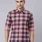 Men Pink Printed Pure Cotton Full Sleeve Casual Shirt
