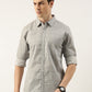 Men Grey Printed Pure Cotton Full Sleeve Casual Shirt