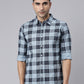 Men Light Blue Printed Pure Cotton Full Sleeve Casual Shirt