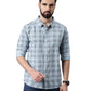 Blue Checked Pure Cotton Casual Full Sleeve Shirt