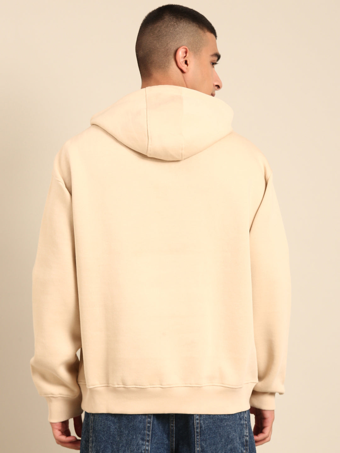 Men Printed Full Sleeve Hooded Sweatshirt