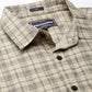 Men Beige Checked Pure Cotton Full Sleeve Casual Shirt