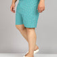 Men Plus Size Mint Green Checked Boxer