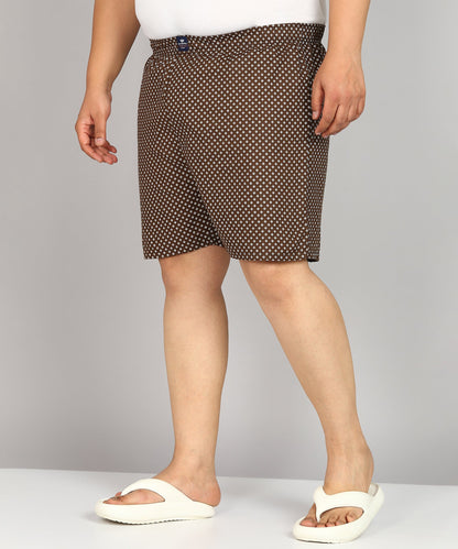 Men Plus Size Brown Printed Boxer