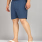 Men Plus Size Navy Blue and Blue Checked Boxer