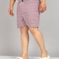 Men Plus Size Maroon and White Checked Boxer