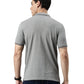 Men Solid Polo Collar Grey Melange T-shirt