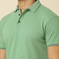 Men Solid Polo Neck Granite Green T-Shirt