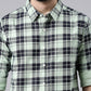 Light Green Checked Pure Cotton Casual Full Sleeve Shirt