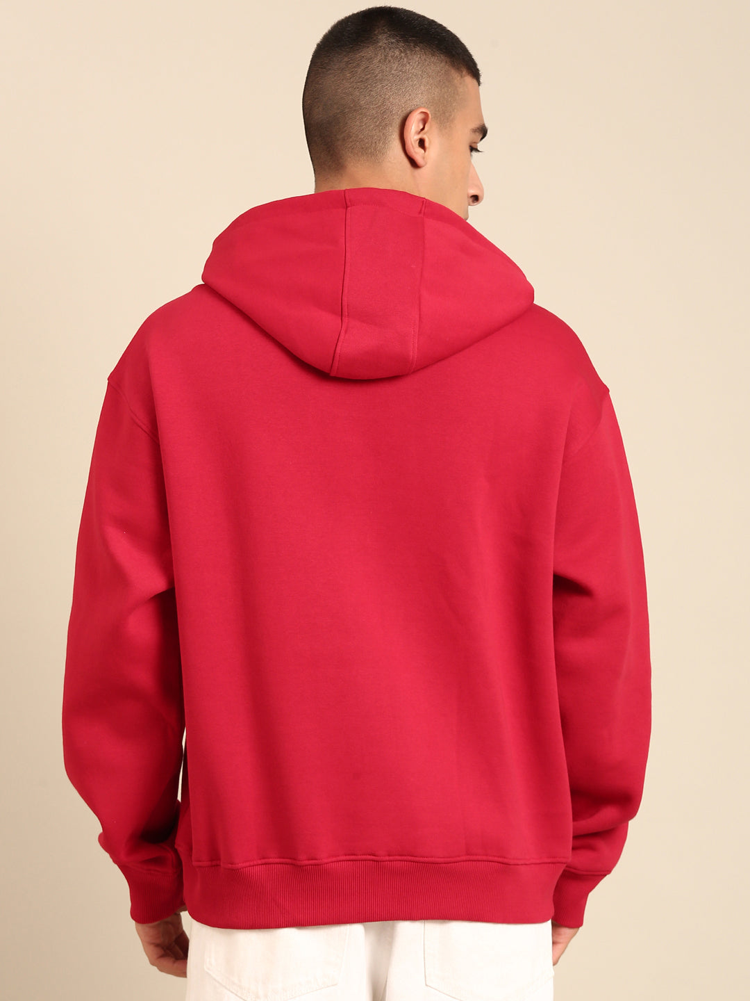 Men Printed Full Sleeve Hooded Sweatshirt