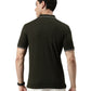 Men Solid Polo Collar Olive T-shirt