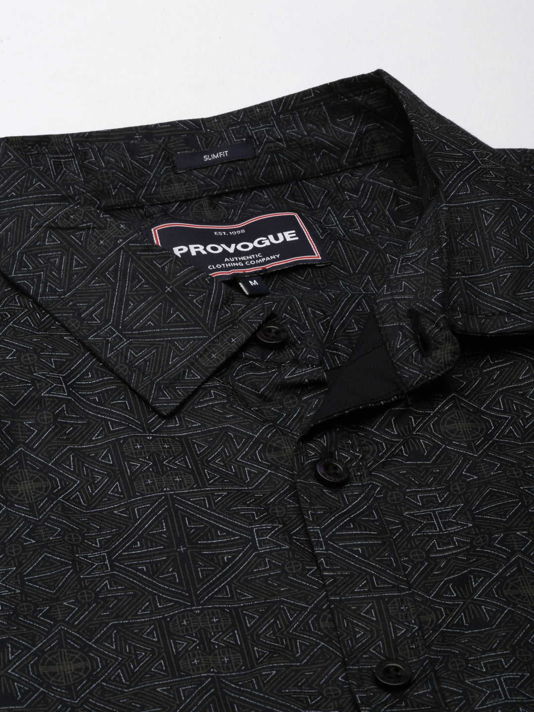 Men Black Printed Pure Cotton Full Sleeve Casual Shirt