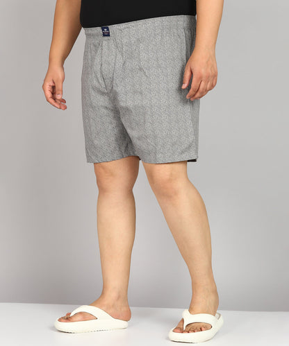 Men Plus Size Grey Printed Boxer