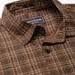 Men Brown Checked Pure Cotton Full Sleeve Casual Shirt