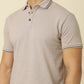 Men Solid Polo Neck Grey T-Shirt
