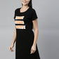 CURARE Women Printed Round Neck Black LongTees