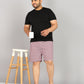 Men Plus Size Maroon and White Checked Boxer