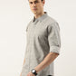 Men Grey Printed Pure Cotton Full Sleeve Casual Shirt