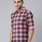 Men Pink Printed Pure Cotton Full Sleeve Casual Shirt