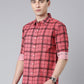 Red Checkered Pure Cotton Full Sleeve Shirt