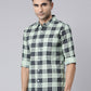 Men Light Green Printed Pure Cotton Full Sleeve Casual Shirt