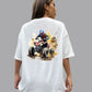Broon Women Printed Oversize Round Neck White T-Shirt