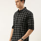 Men Black Checked Pure Cotton Full Sleeve Casual Shirt