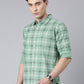 Green Checked Pure Cotton Full Sleeve Shirt