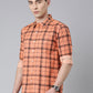 Orange Checkered Pure Cotton Full Sleeve Shirt
