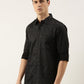 Men Black Printed Pure Cotton Full Sleeve Casual Shirt