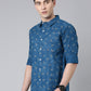 Blue printed Pure Cotton Full Sleeve Shirt