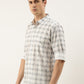 Men White Checked Pure Cotton Full Sleeve Casual Shirt