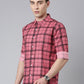 Pink Checkered Pure Cotton Full Sleeve Shirt
