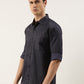 Men Navy Blue Printed Pure Cotton Full Sleeve Casual Shirt