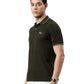 Men Solid Polo Collar Olive T-shirt