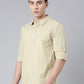 Beige printed Pure Cotton Full Sleeve Shirt