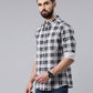 Grey Checked Pure Cotton Casual Full Sleeve Shirt
