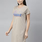 CURARE Women Printed Round Neck Brown LongTees