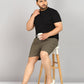 Men Plus Size Dark Green Printed Boxer