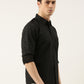 Men Black Printed Pure Cotton Full Sleeve Casual Shirt