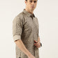 Men Beige Printed Pure Cotton Full Sleeve Casual Shirt
